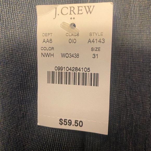 NWT J Crew Linen Cotton Beach Shorts 9” 31 W 31” Waist Blue Camp Flat Front - Picture 6 of 8